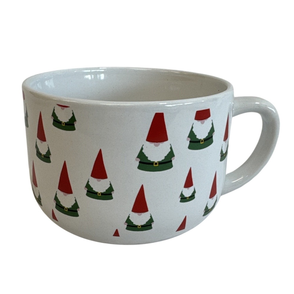 MSRF Design Studio Christmas Gnome Ceramic Soup Mug Coffee Cup White